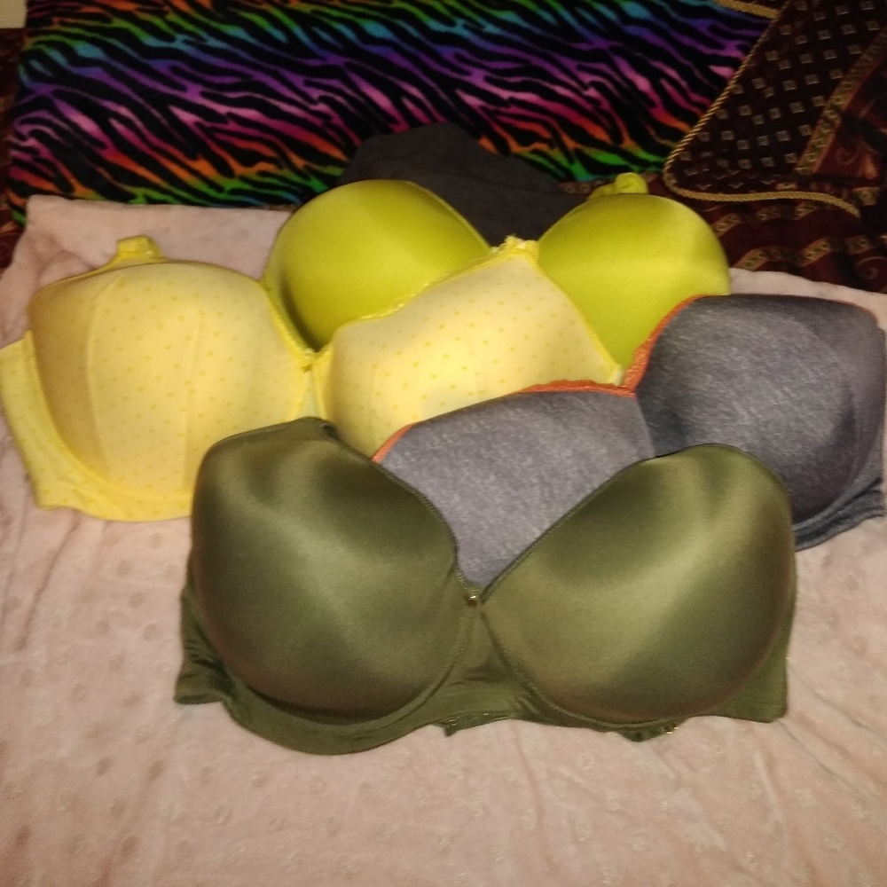 4 Women's Ashley Stewart Butterfly Bras 46F 46G